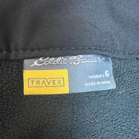 Eddie Bauer Travex Pants Womens 6 Black Fleece Lined Hiking Winter Straight Leg - Picture 11 of 16